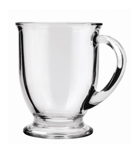 clear glass mug cafe style for low amylose tea