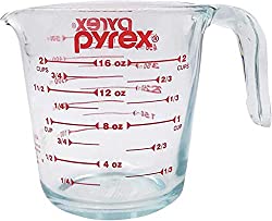 durable clear glass measuring cup by Pyrex
